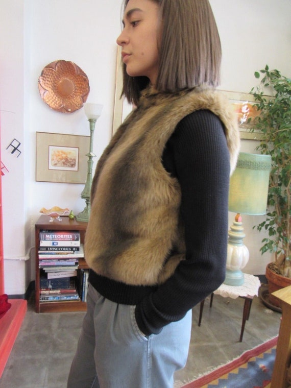 SALE! Women's Large Faux Mink Fur Vest - image 2