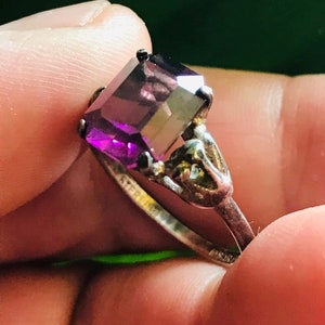 Vintage Amethyst and Sterling Ring Sz 8