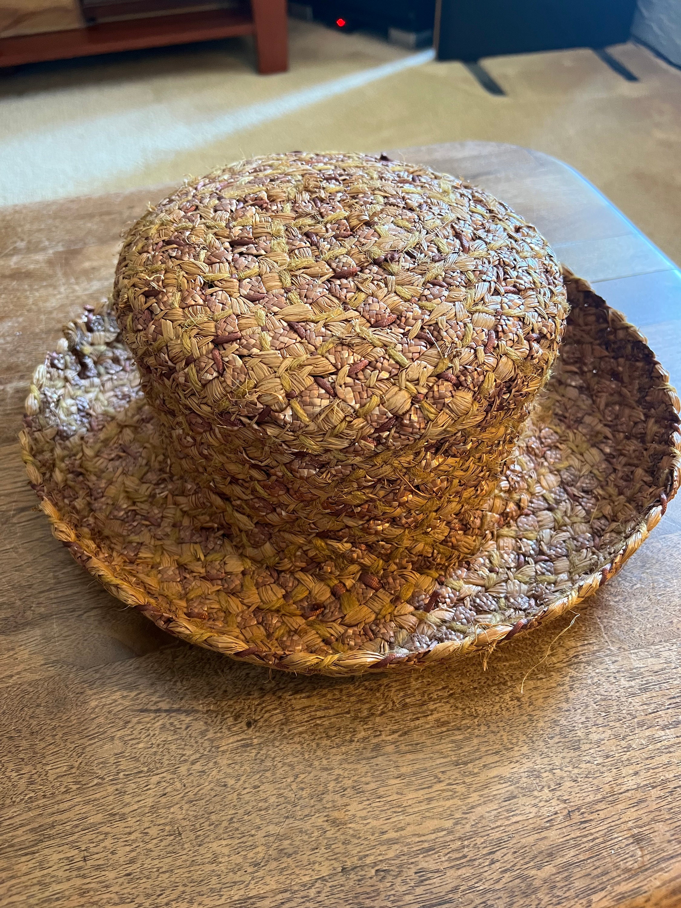 Vintage NATURAL Fiber Hat L - Etsy