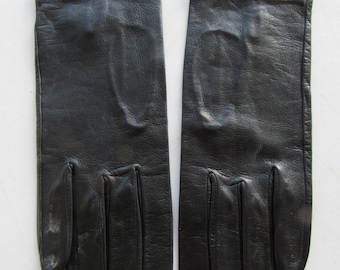 Black Kid Leather Gloves Small