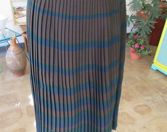1960s Kammgarn Trevira Brown and Blue Plaid Skirt Size 40 - Etsy
