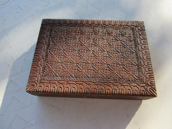 Antique Carved Wooden Box - image 2