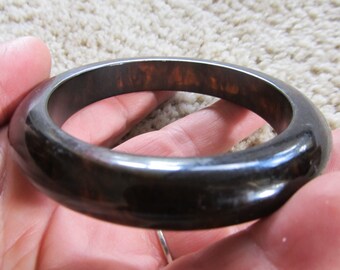 1950s Semi Translucent Dark Rootbeer BAKELITE Bangle TESTED
