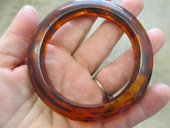 1950s Rootbeer Bakelite Bangle Chunky and Tested - image 2