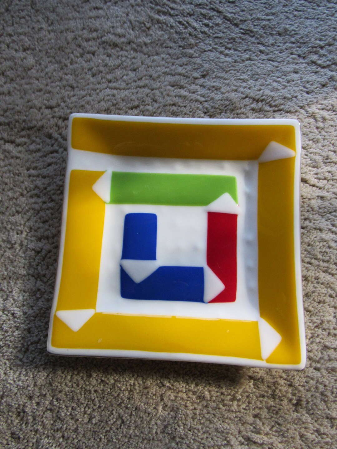 Colorful Fused Glass Serving Tray or Art Display Etsy