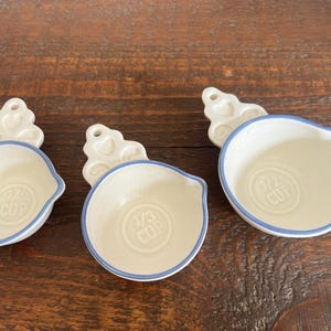 Vintage Pfalzgraff Blue Ceramic Measuring Cups