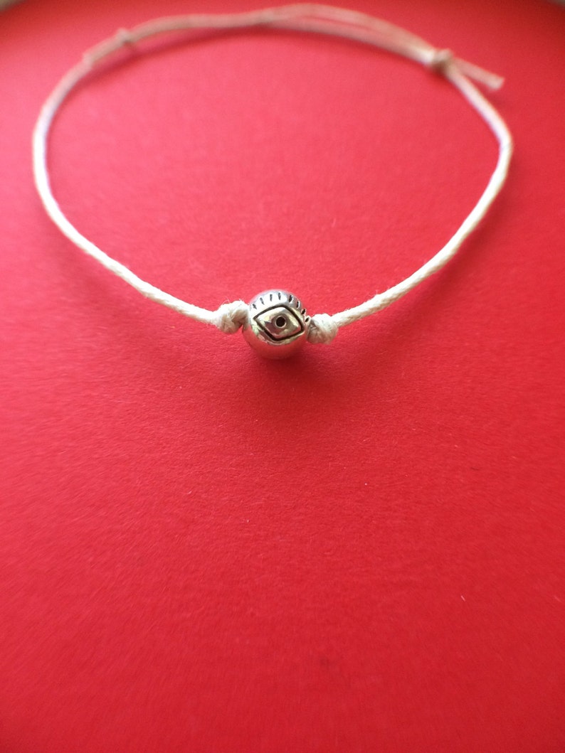 Silver Eye Bracelet White Evil Eye Bracelet Evil Eye Bracelet White Bracelet Protection Bracelet