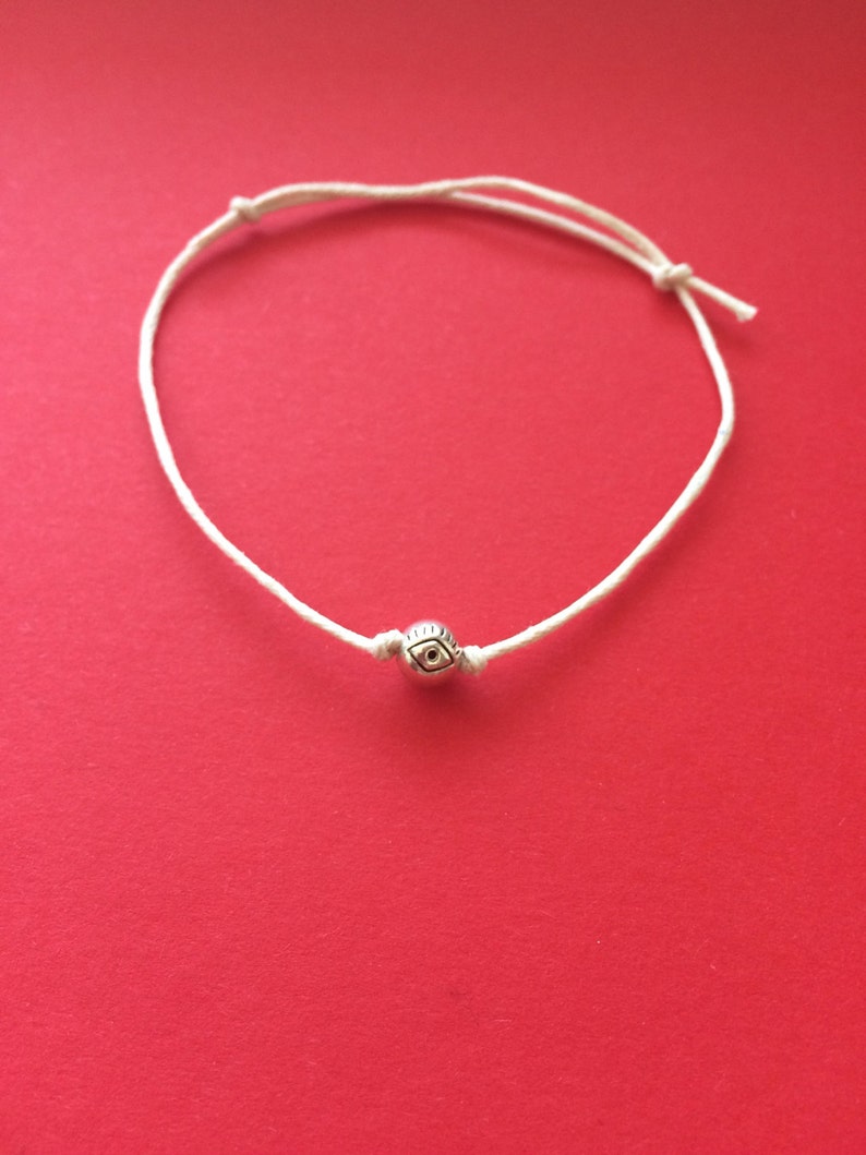 Silver Eye Bracelet White Evil Eye Bracelet Evil Eye Bracelet White Bracelet Protection Bracelet