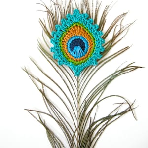 Crochet PATTERN Peacock Feather BOOKMARK and Motif Burma Photo Tutorial for BEGINNERS image 4