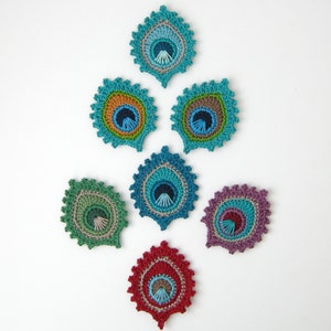 Crochet PATTERN Peacock Feather BOOKMARK and Motif Burma Photo Tutorial for BEGINNERS image 6