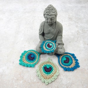 Crochet PATTERN Small Peacock Feather Motif Applique Garland Great Christmas Gift image 6