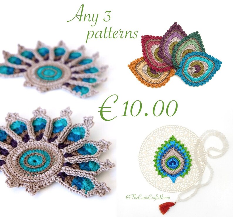 Any 3 Crochet PATTERNS for 10.00 Euros SAVE more than 3.00 Euros image 1