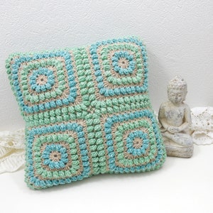 Crochet PATTERN Squishy Popcorn Cushion Cover - 8 granny squares - BEGINNERS level