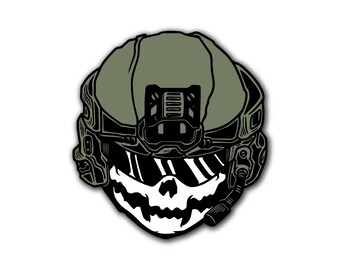 Aircrew Skull Helmet Sticker