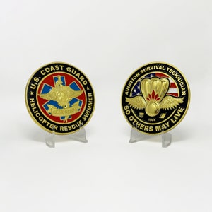 U.S. Coast Guard Helicopter Rescue Swimmer Challenge Coin