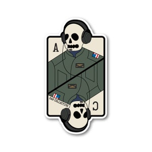 Adesivo de carta de jogo de aviador de asa fixa