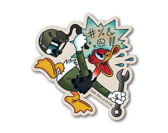 Flight Mechanic Cussin’ Duck Sticker
