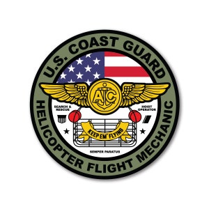 Adesivo Mecânico de Vôo de Helicóptero da Guarda Costeira (Verde)