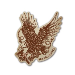 Adesivo con logo SAR Collective Eagle (marrone chiaro/marrone)