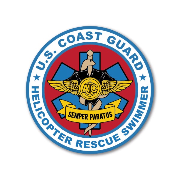 Coast Guard Helicopter Rescue Swimmer Sticker