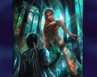 Gwyn & Azriel, The Lost Princess of Autumn - Officially licensed ACOTAR print