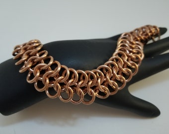 Bold Handmade Copper Chain Mail Bracelet