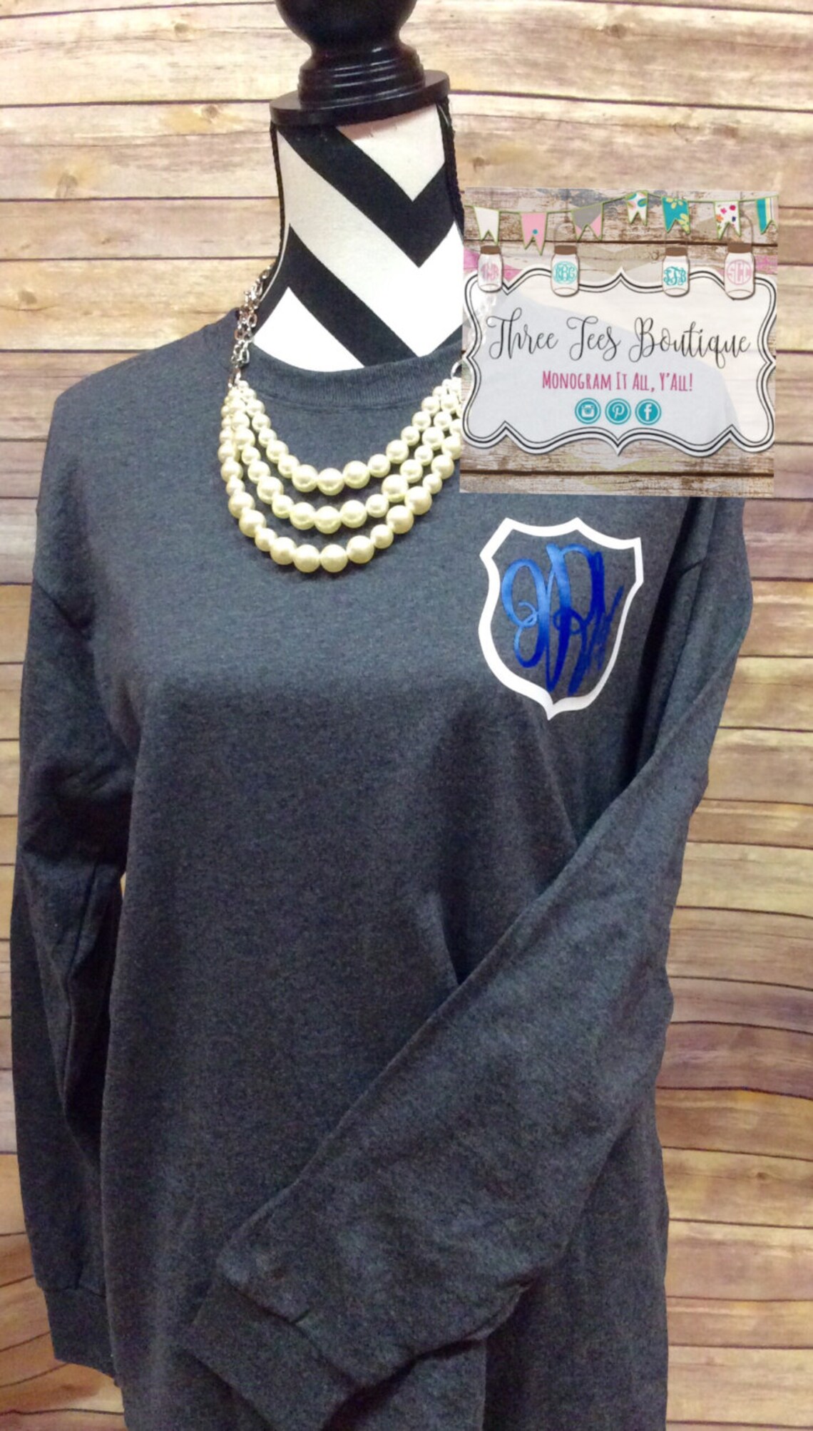 Police Wife Monogram Long Sleeve T-Shirt. Police Girlfriend | Etsy