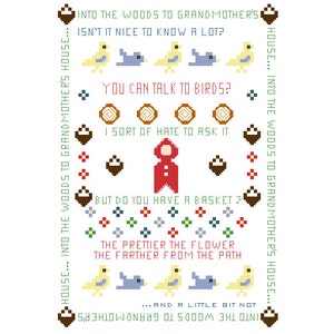 PATTERN - Little Red - Into the Woods Inspired Cross Stitch Pattern