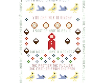 PATTERN - Little Red - Into the Woods Inspired Cross Stitch Pattern