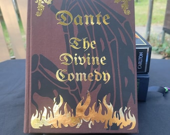 Edición artesanal de La Divina Comedia de Dante: Infierno, Purgatorio y Paraíso - Libro de tapa dura reencuadernado - Edición limitada