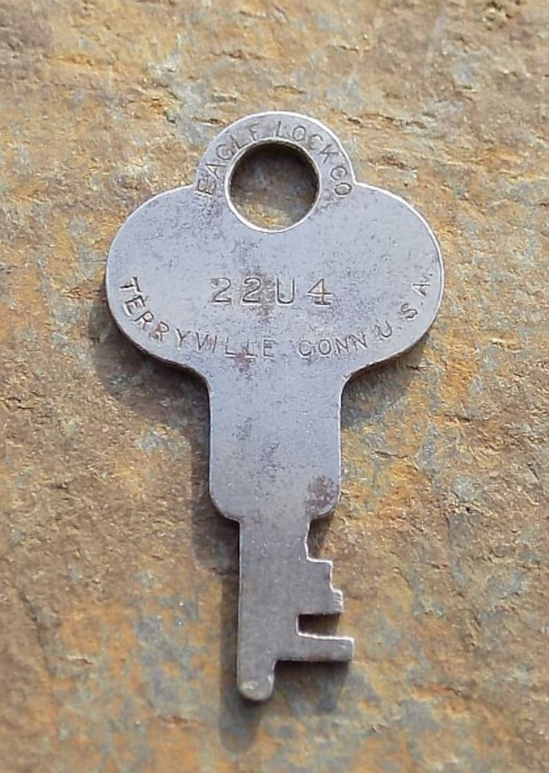 Antique Steamer Trunk Key Eagle Lock Co. 22U4 Eagle Flat Etsy