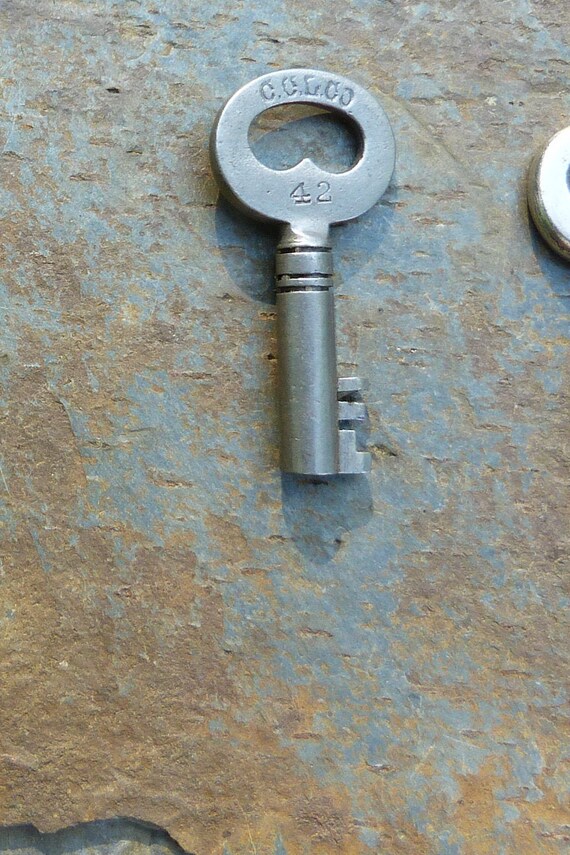 Original Antique Steel Trunk Key Corbin Lock Company Etsy