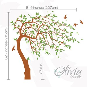Large Nursery Blowing Tree Wall Mural Decal Sticker -NT032 - Etsy