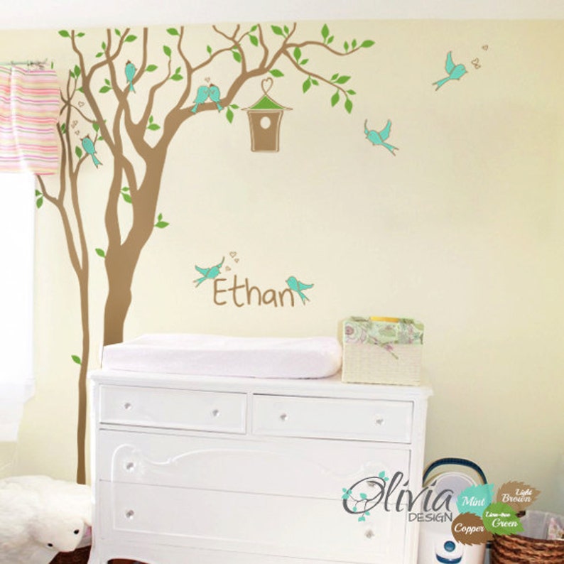 Baby Nursery Blossom Tree Vinyl Wall Decal Personalized Wall Etsy