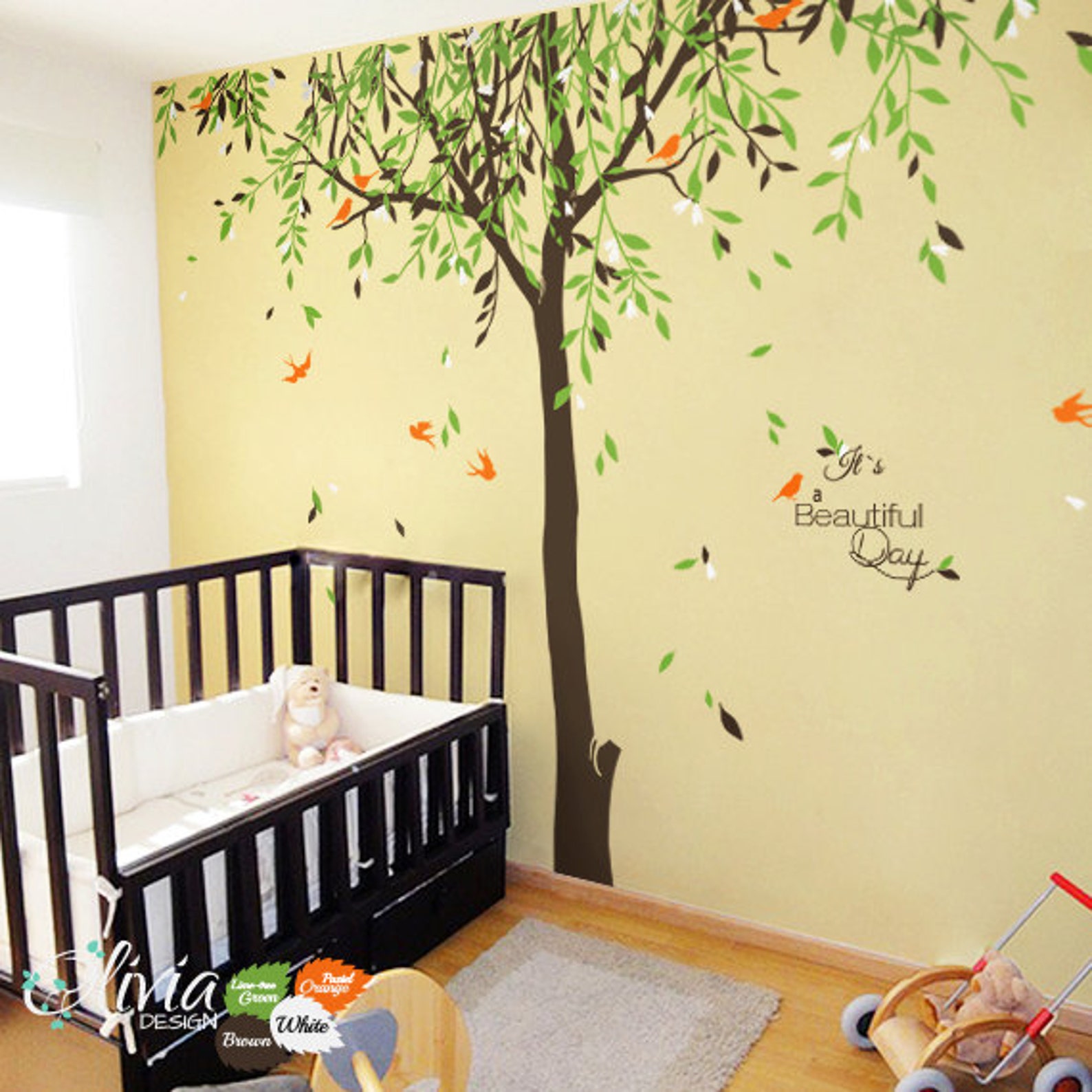 Large Willow Tree Vinyl Wall Decal Baby Nursery NT017 Etsy