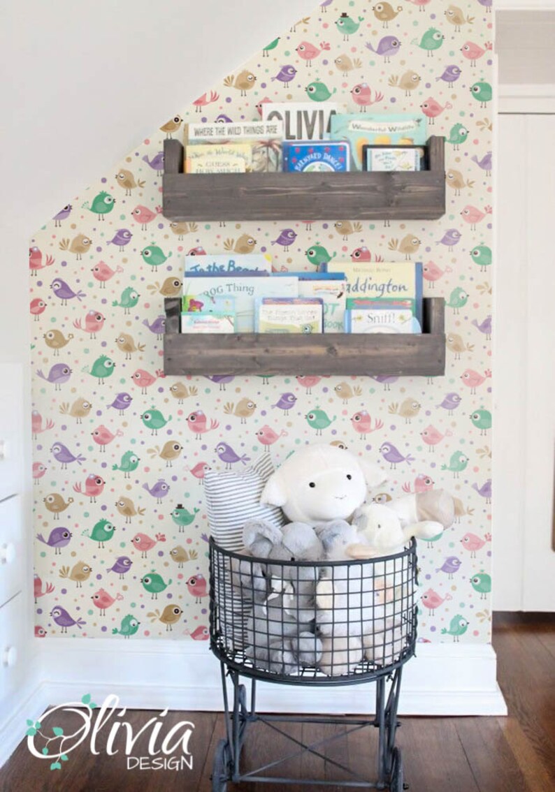 Cute Little Bird Pattern Self Adhesive Kids Room Wallpaper Etsy UK
