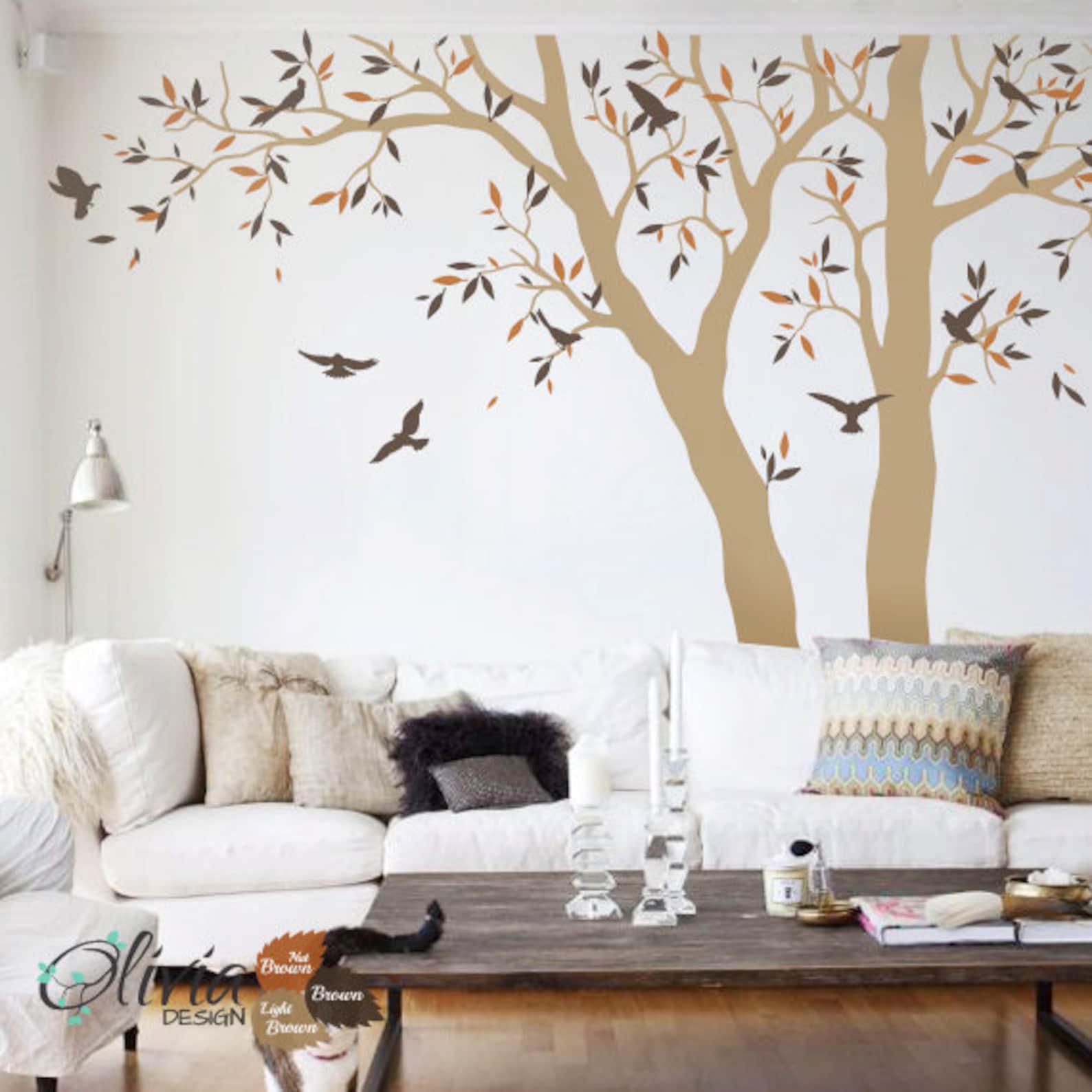 White Tree Decal Huge Home Decor Large Wall Tree Wall Etsy