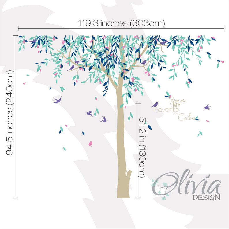 Large Willow Tree Vinyl Wall Decal Baby Nursery NT017