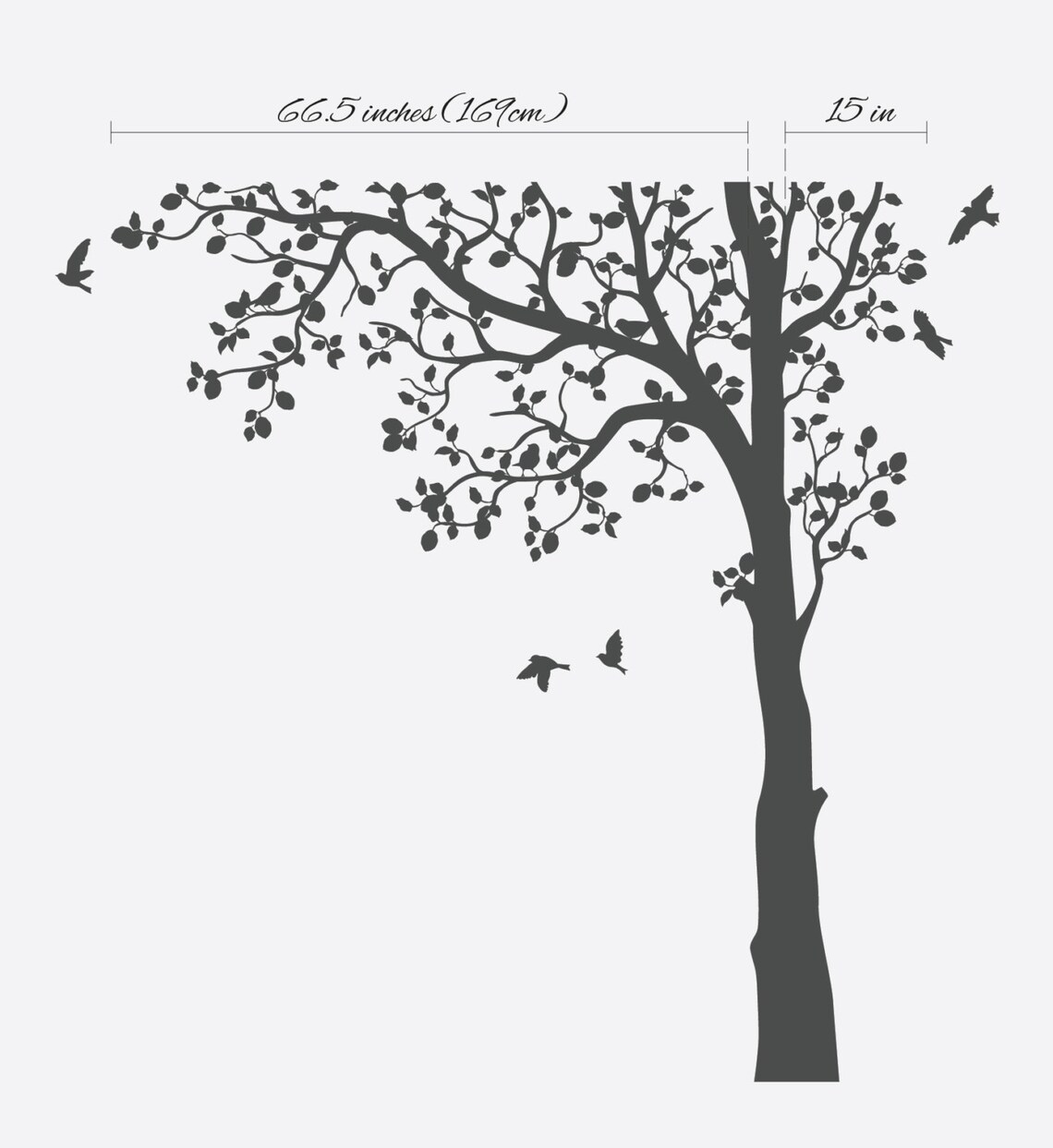White Tree Wall Decal White Tree Decal for Nursery Nature Tree Etsy