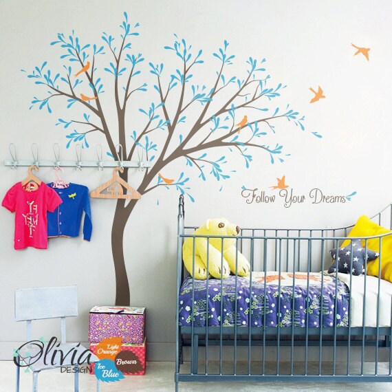 White Tree Decals for Nursery Wall Sticker Home Decor Etsy