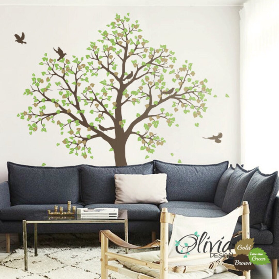 Large Tree Wall Sticker, Baby Nursery Decals, Removable Sticker, Tree ...
