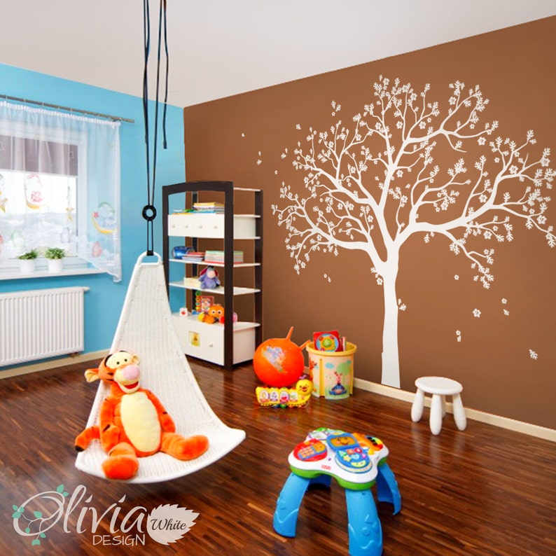 Large Wall Decals White Large Tree Decals White Tree Etsy