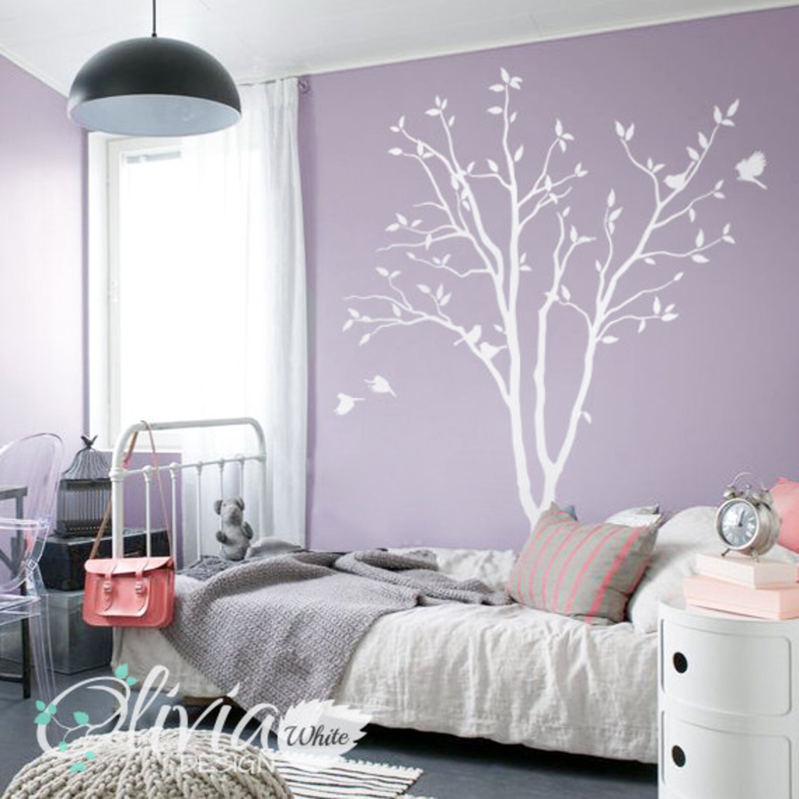 Baby Nursery Tree Wall Decal Large Color Wall Decals Wall Etsy