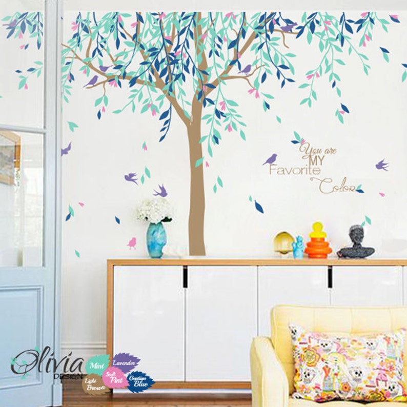 Large Willow Tree Vinyl Wall Decal Baby Nursery NT017