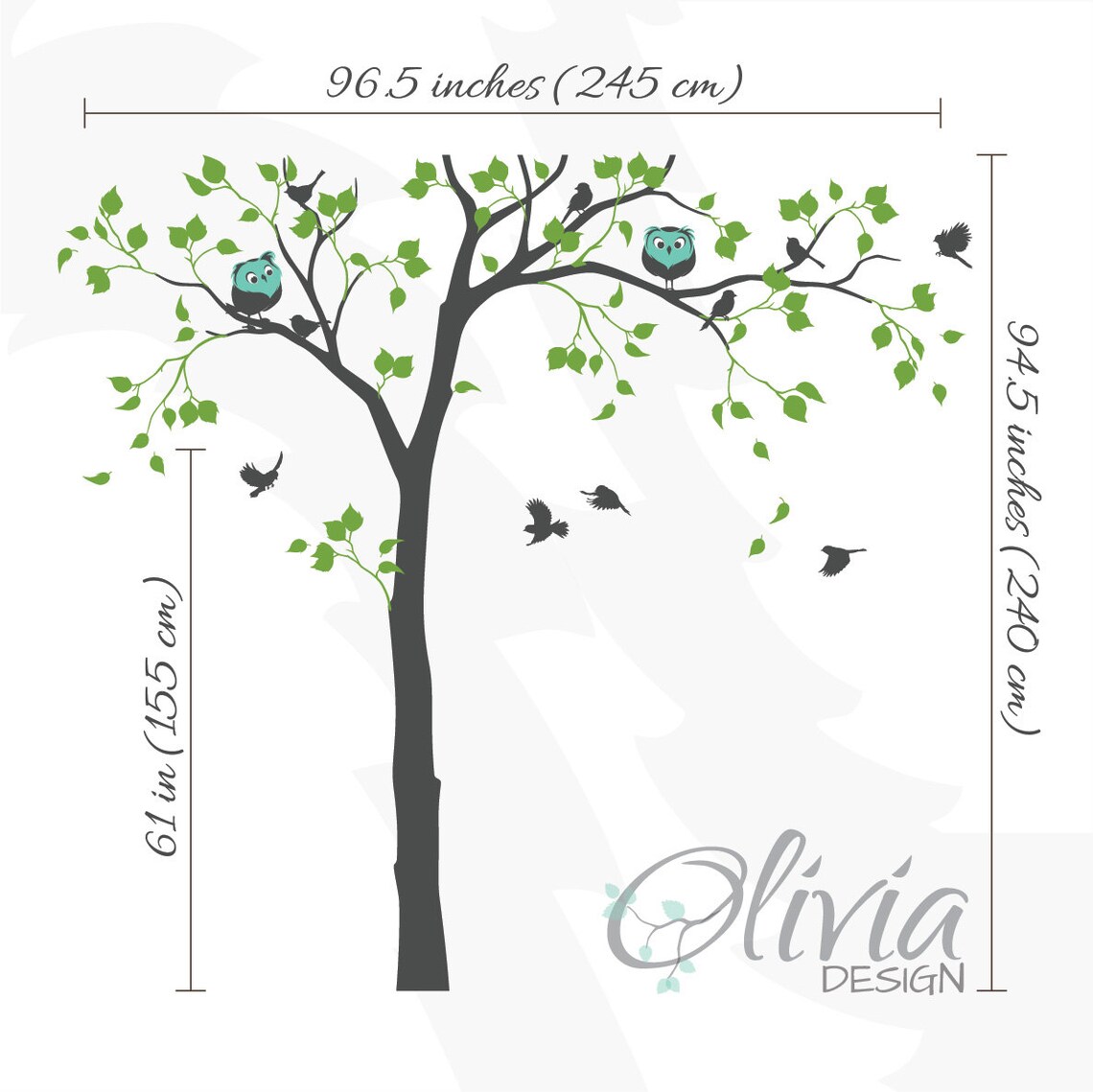 Cute Baby Nursery Tree Decal Large Vinyl Wall Tree Decal Etsy