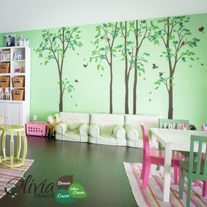 Set of Large Forest  Tree vinyl wall decals, stickers -NT010