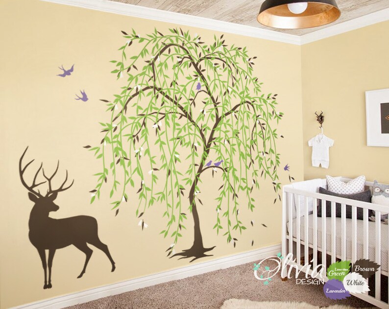 Large Baby Nursery Willow Tree Vinyl Wall Decal Tree Sticker Etsy UK
