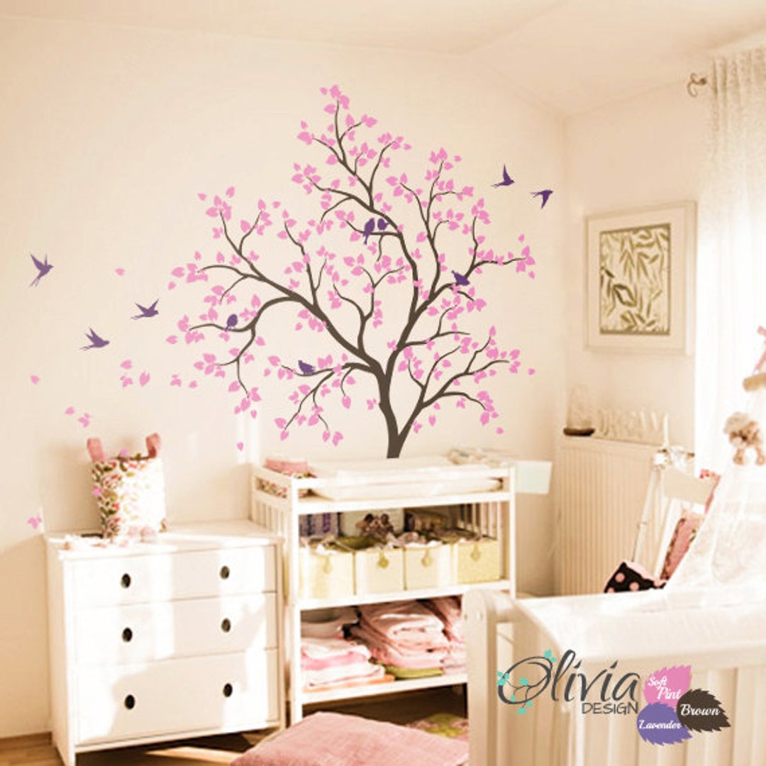 Sticker Babby Tree Large Tree With Birds Vinyl Wall Decal Sticker for Baby Room - NT014 ...