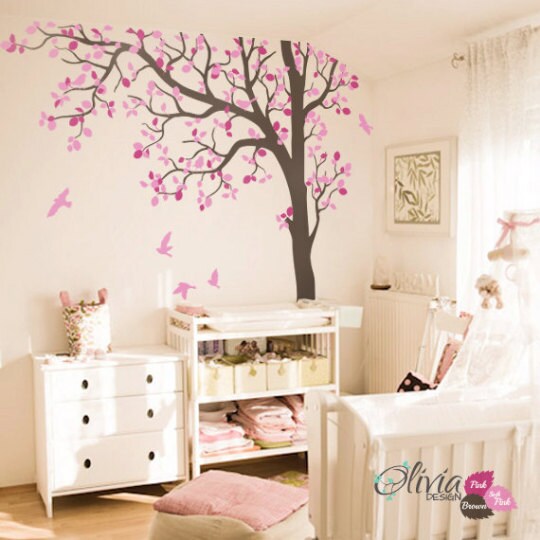 White Tree Wall Decal White Tree Decal for Nursery Nature Tree Etsy