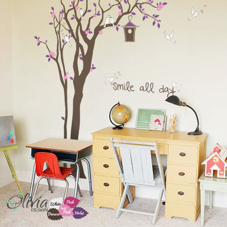 Personalized Nursery Tree Decal Baby Custom Name Wall Decor Etsy